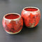 Two Ceramic Red Planters Set