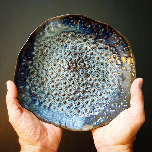 Blue Flowers Asymmetric Plate