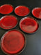 6 Deep Red Plates