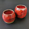 Two Ceramic Red Planters Set