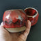 Two Ceramic Red Planters Set