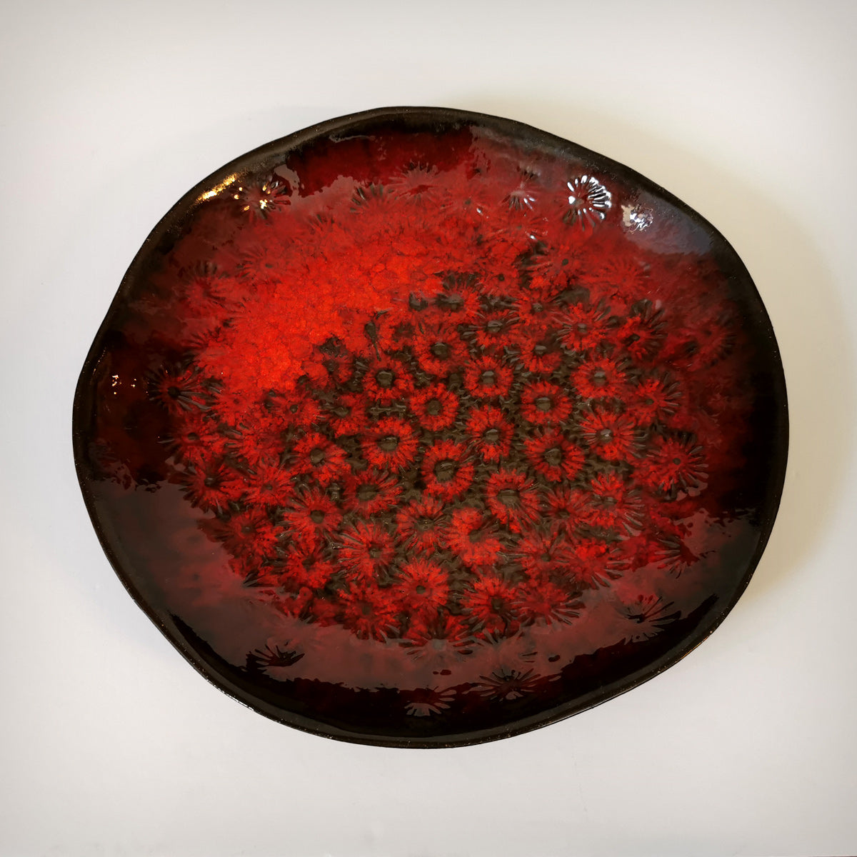 Fading Red Flowers Plate